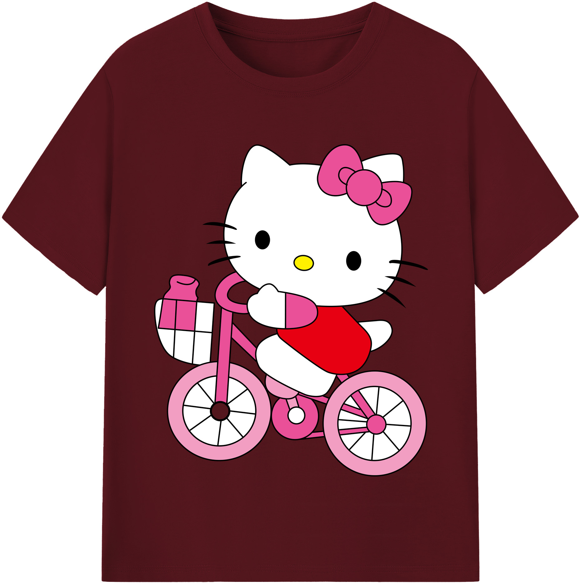 （画像用） Hello Kitty ハローキティ 綿100％半袖Tシャツ（フロントプリント）